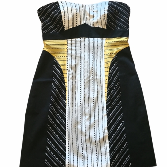 Helmut Lang Strapless Mini Dress Black & Yellow - Picture 1 of 10